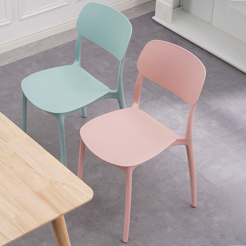 Plastic Armless Chair Open Back Dining Side Chair for Home Use