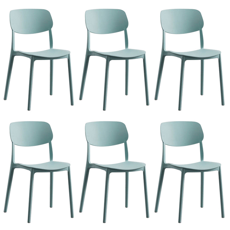 Plastic Armless Chair Open Back Dining Side Chair for Home Use