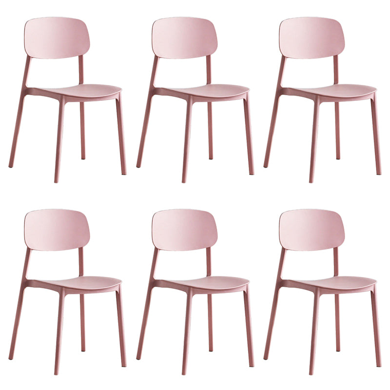 Plastic Armless Chair Open Back Dining Side Chair for Home Use