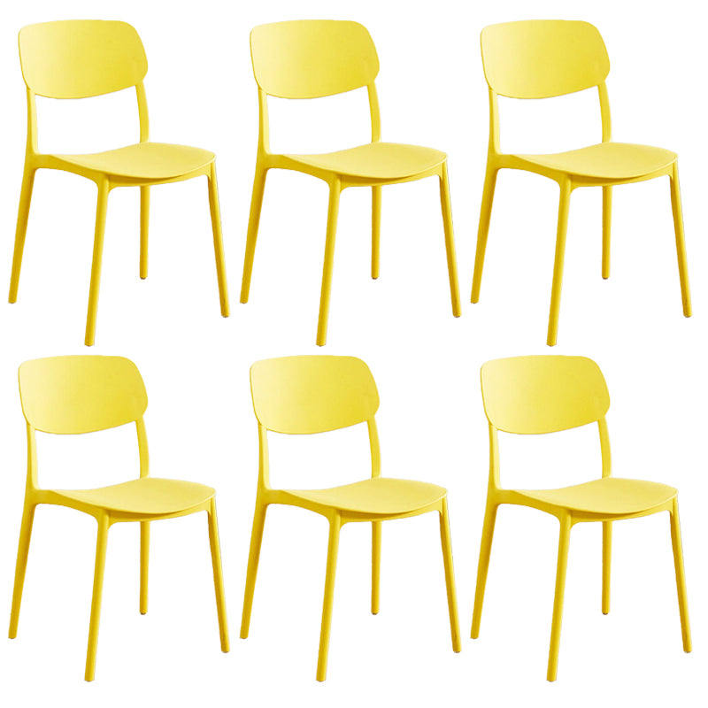 Plastic Armless Chair Open Back Dining Side Chair for Home Use