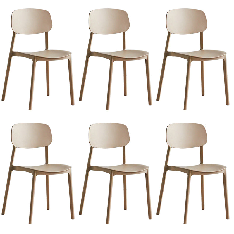 Plastic Armless Chair Open Back Dining Side Chair for Home Use