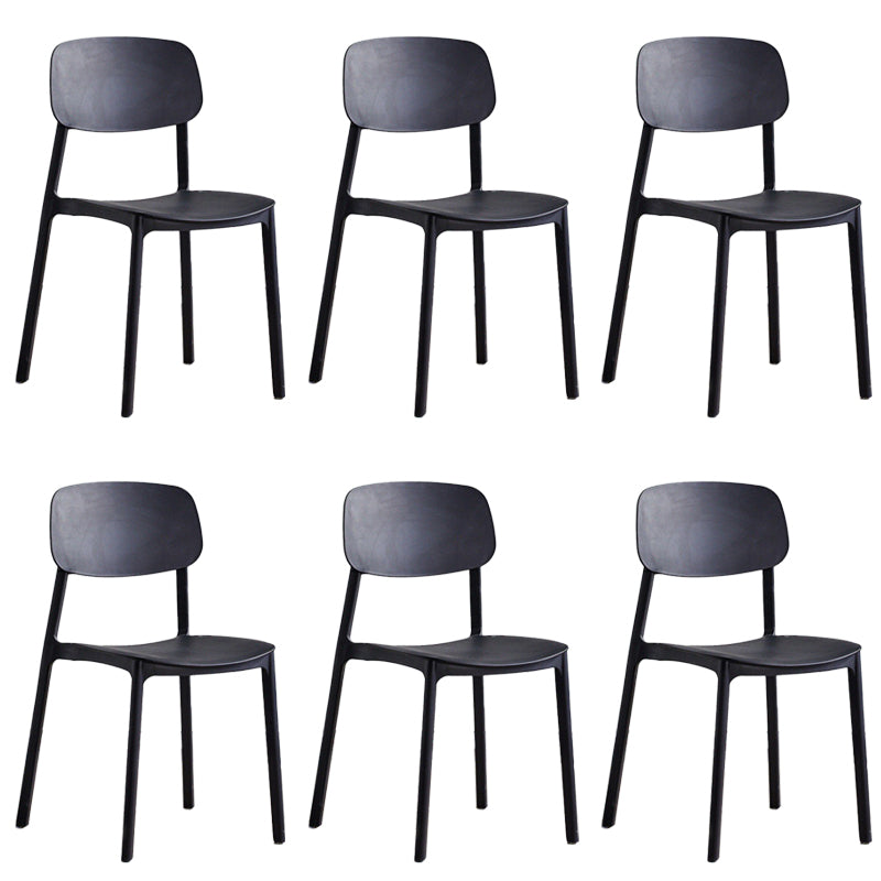 Plastic Armless Chair Open Back Dining Side Chair for Home Use