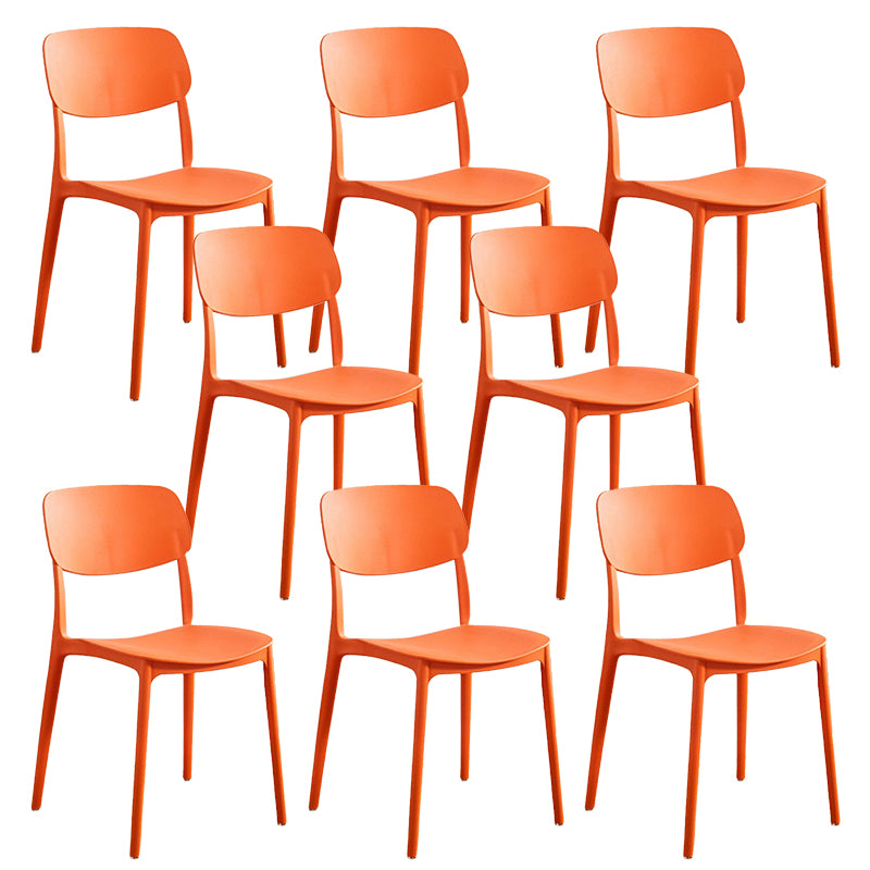 Plastic Armless Chair Open Back Dining Side Chair for Home Use