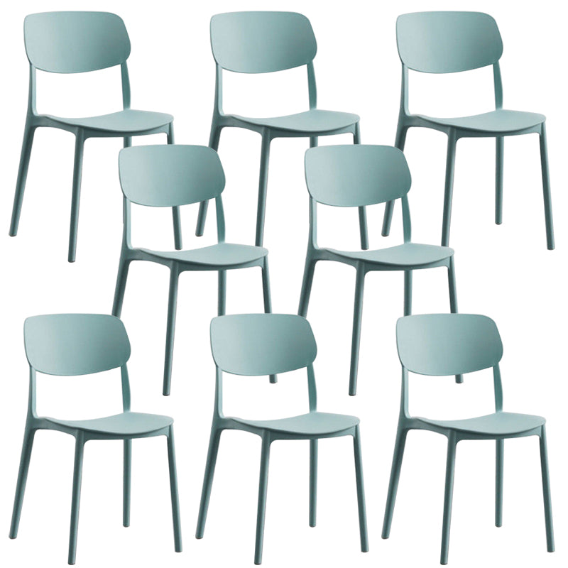 Plastic Armless Chair Open Back Dining Side Chair for Home Use