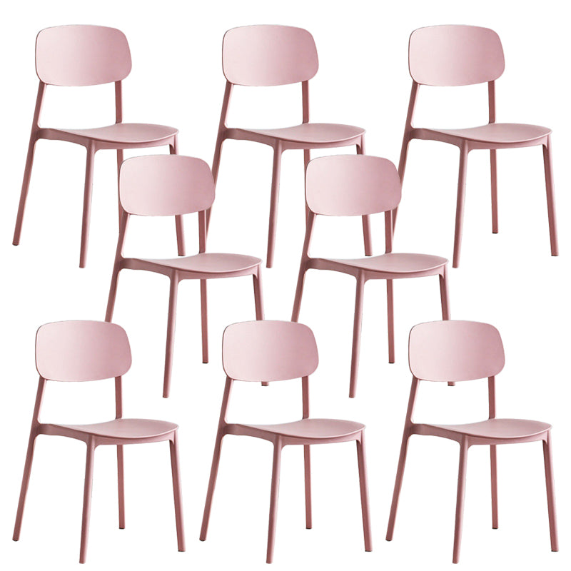Plastic Armless Chair Open Back Dining Side Chair for Home Use