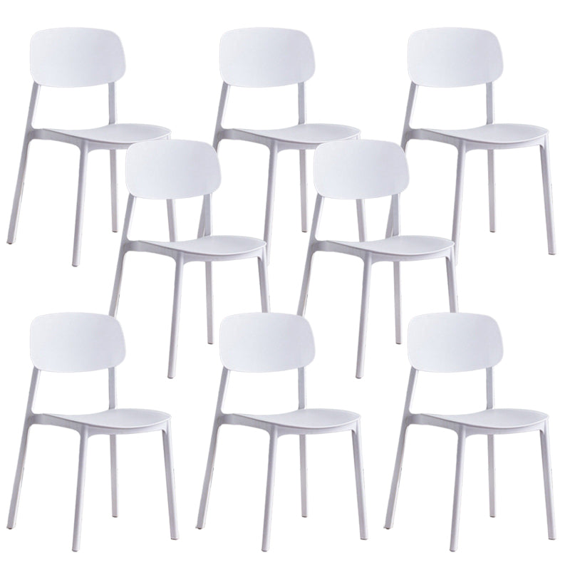 Plastic Armless Chair Open Back Dining Side Chair for Home Use