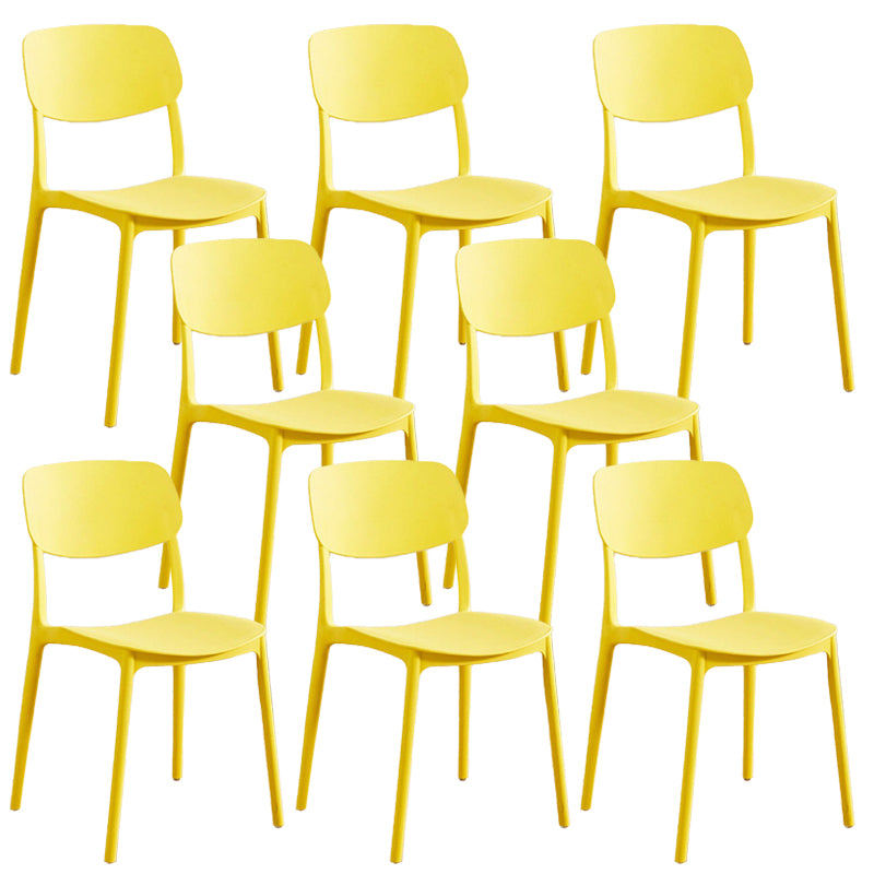 Plastic Armless Chair Open Back Dining Side Chair for Home Use