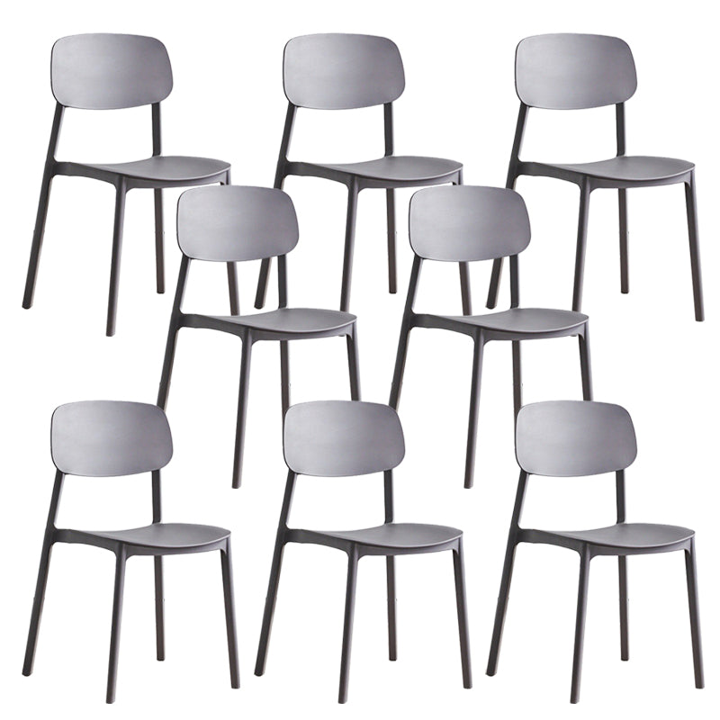 Plastic Armless Chair Open Back Dining Side Chair for Home Use
