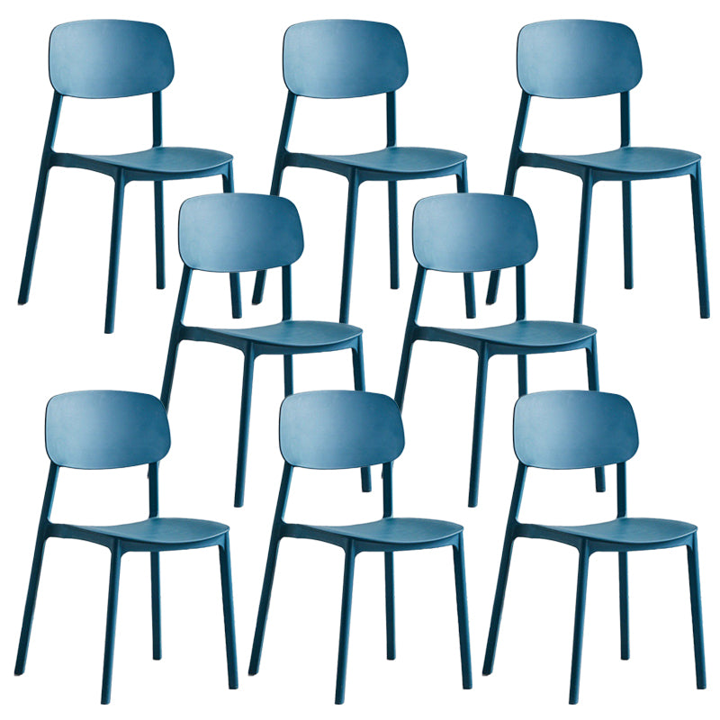 Plastic Armless Chair Open Back Dining Side Chair for Home Use