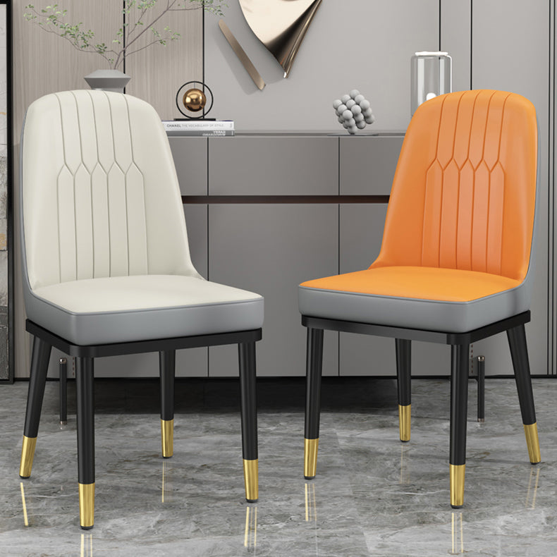 Glam Style Side Chair Parsons Armless Side Chair for Kitchen