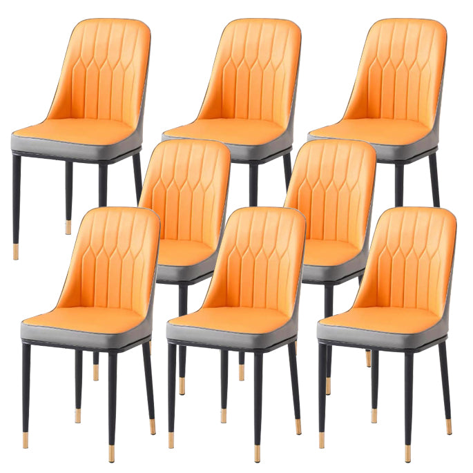 Glam Style Side Chair Parsons Armless Side Chair for Kitchen