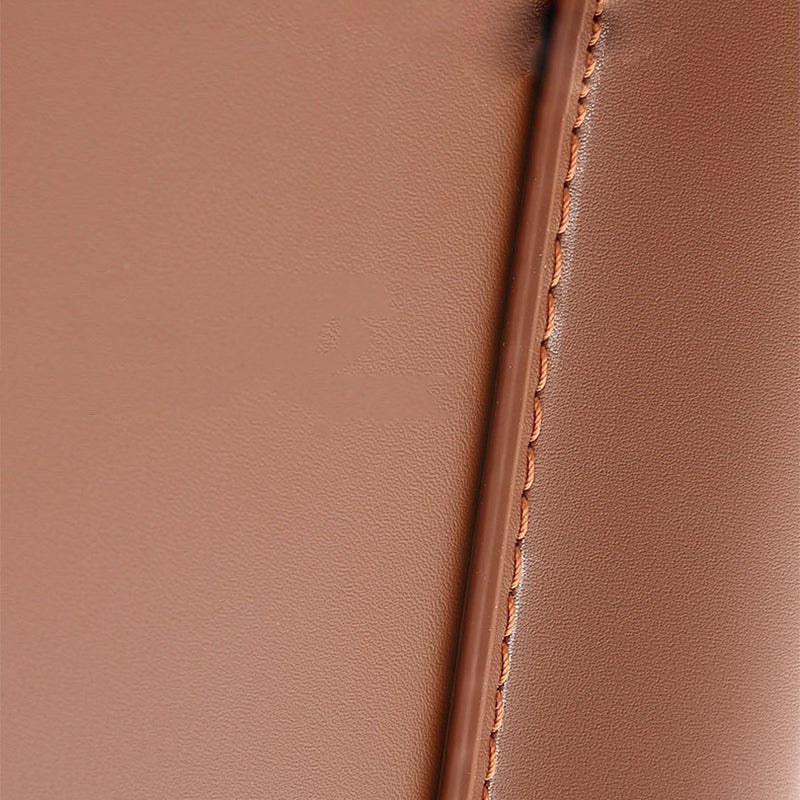 Modern Indoor-Outdoor Dining Chair Solid Wood Faux Leather Side Chair