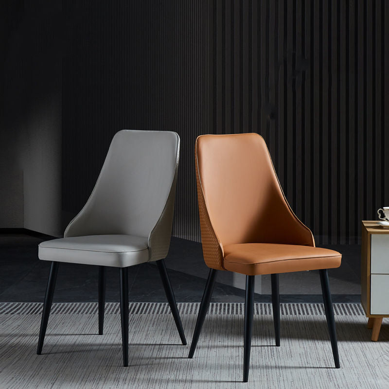 Dining Room Upholstered Chair Industrial Faux Leather Parsons Chair