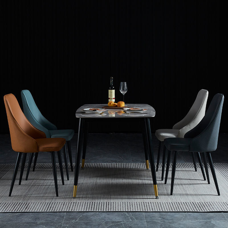 Dining Room Upholstered Chair Industrial Faux Leather Parsons Chair