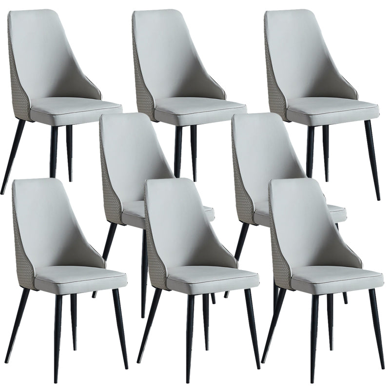 Dining Room Upholstered Chair Industrial Faux Leather Parsons Chair