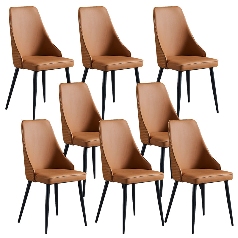 Dining Room Upholstered Chair Industrial Faux Leather Parsons Chair