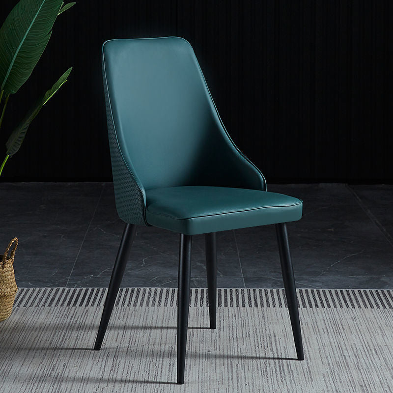 Dining Room Upholstered Chair Industrial Faux Leather Parsons Chair