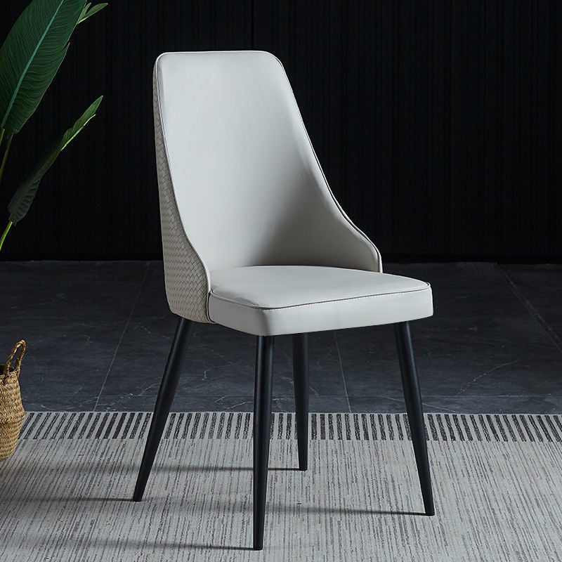 Dining Room Upholstered Chair Industrial Faux Leather Parsons Chair