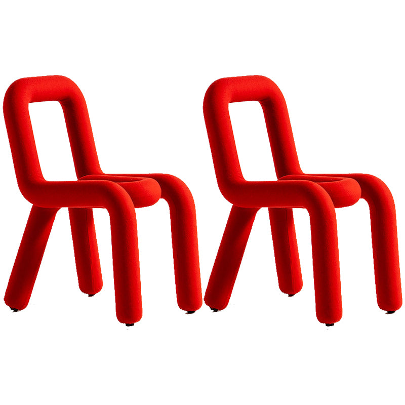 Designer Style Armless Chair Open Back Home Dining Side Chair