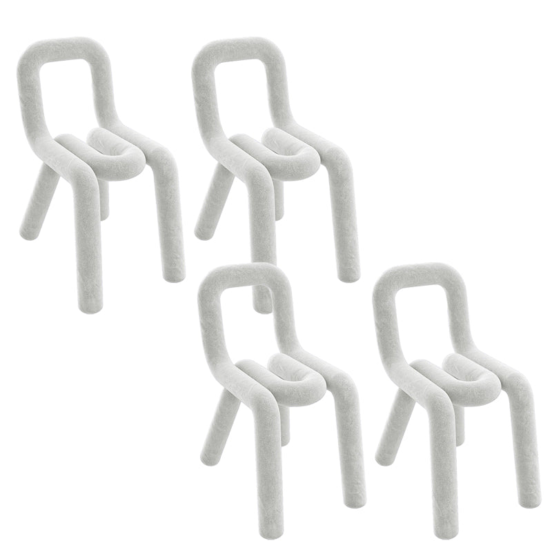 Designer Style Armless Chair Open Back Home Dining Side Chair