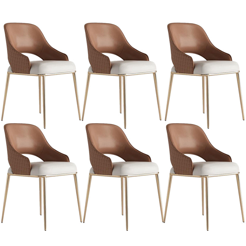 Kitchen Glam Side Chair Metal Legs Open Back Dining Arm Chair