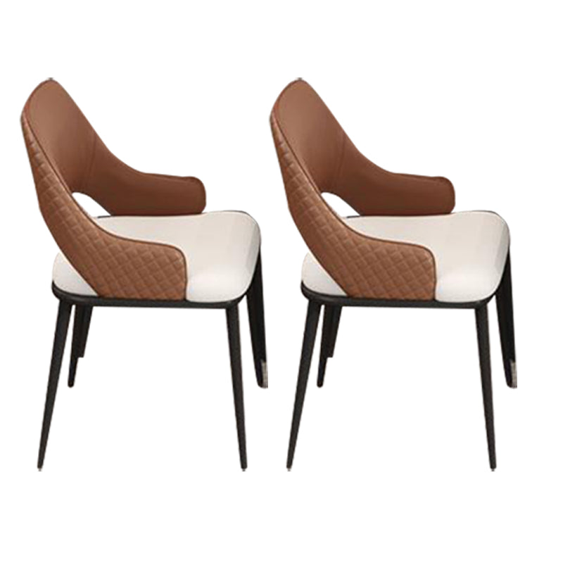 Kitchen Glam Side Chair Metal Legs Open Back Dining Arm Chair