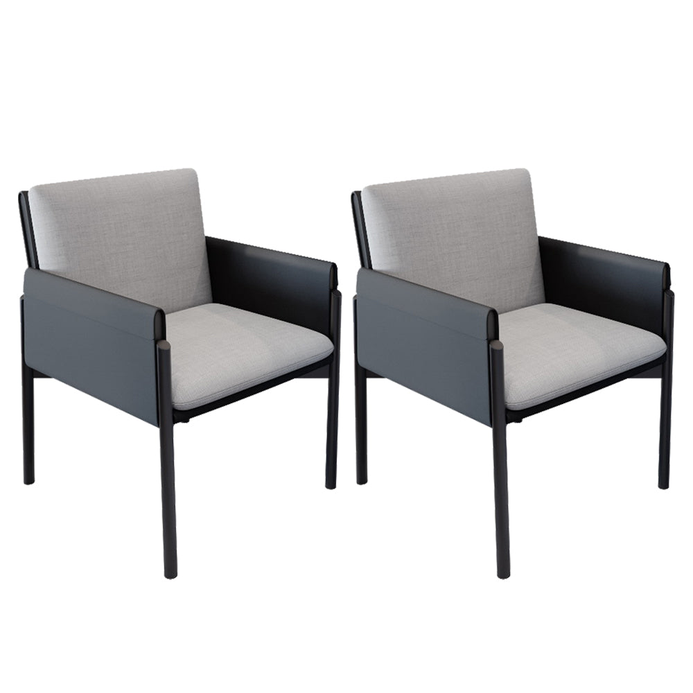 Industrial Kitchen Side Chair Parsons Back Black Legs Dining Arm Chair