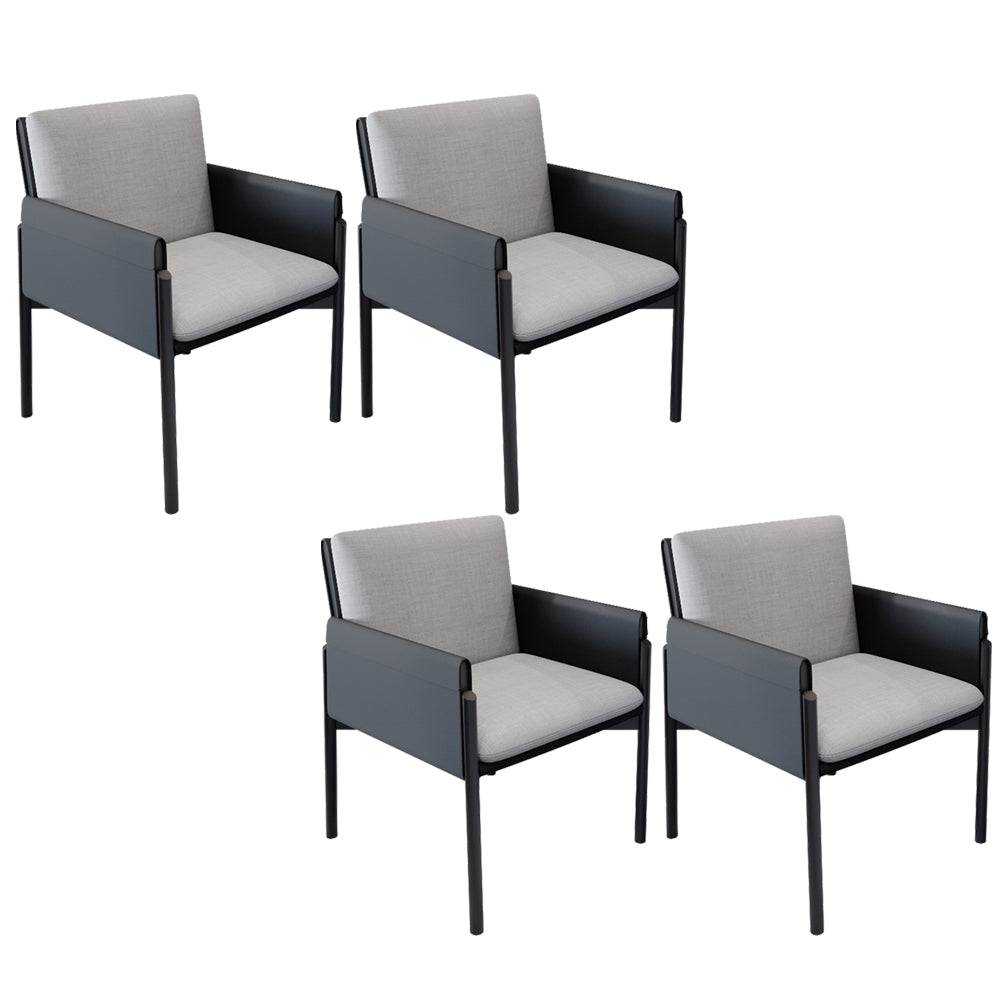 Industrial Kitchen Side Chair Parsons Back Black Legs Dining Arm Chair