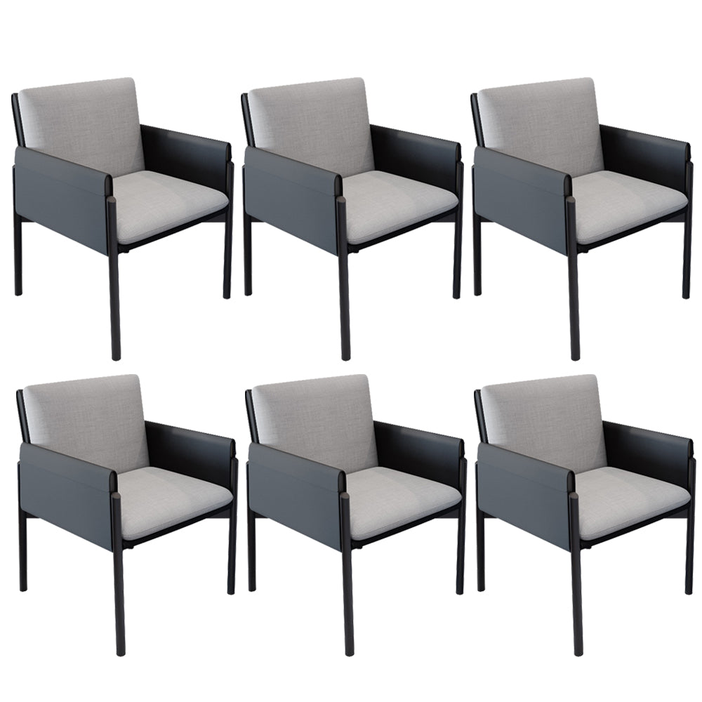 Industrial Kitchen Side Chair Parsons Back Black Legs Dining Arm Chair