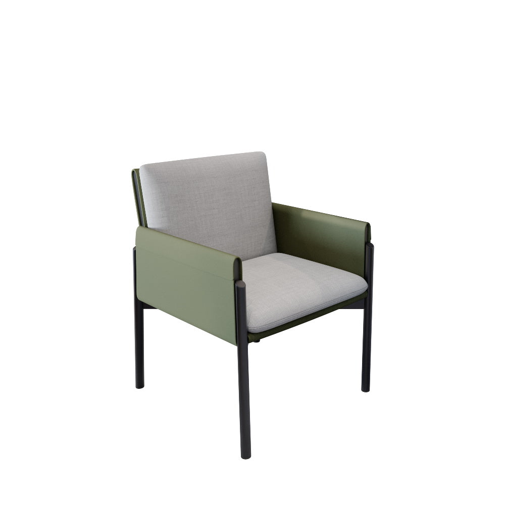 Industrial Kitchen Side Chair Parsons Back Black Legs Dining Arm Chair