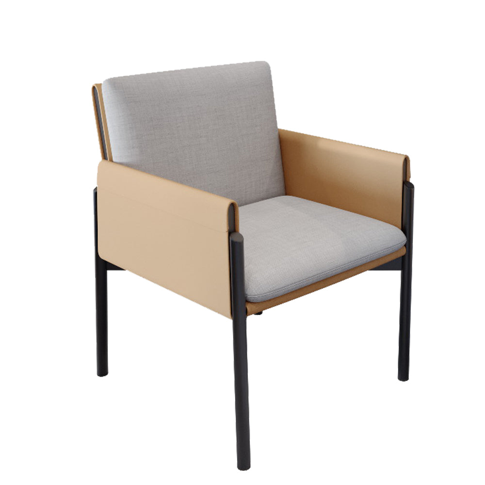 Industrial Kitchen Side Chair Parsons Back Black Legs Dining Arm Chair