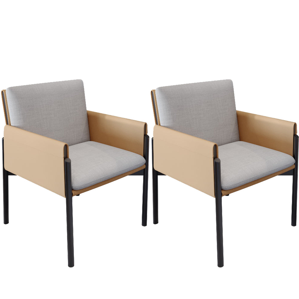 Industrial Kitchen Side Chair Parsons Back Black Legs Dining Arm Chair