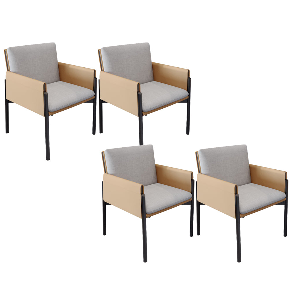 Industrial Kitchen Side Chair Parsons Back Black Legs Dining Arm Chair