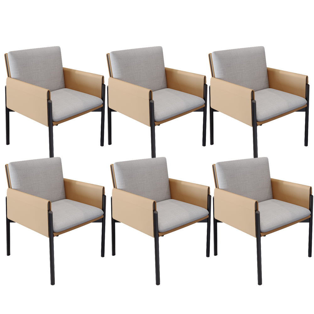 Industrial Kitchen Side Chair Parsons Back Black Legs Dining Arm Chair