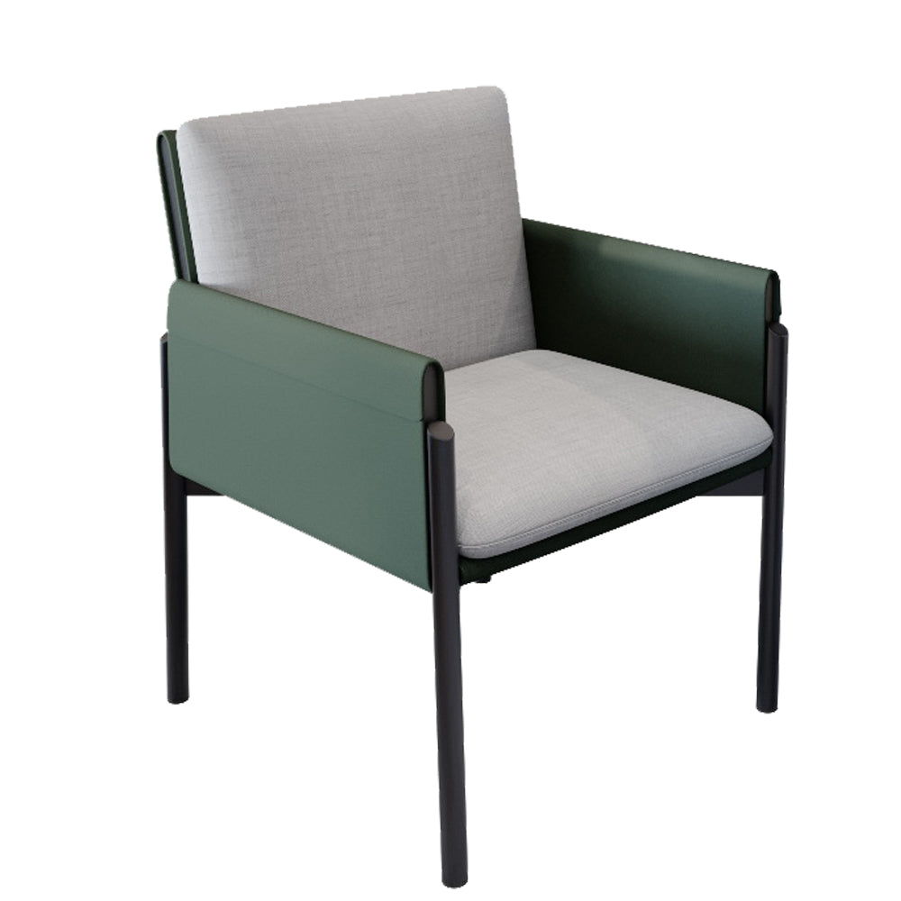 Industrial Kitchen Side Chair Parsons Back Black Legs Dining Arm Chair