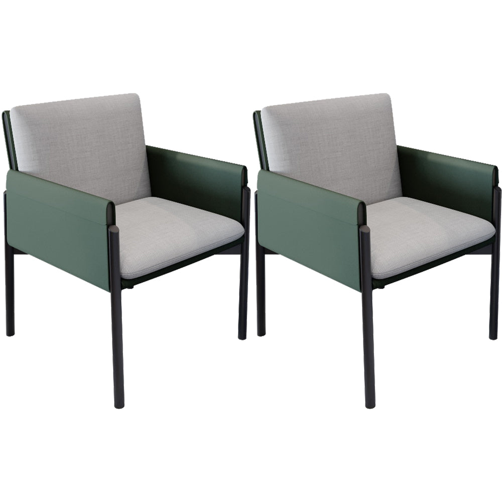 Industrial Kitchen Side Chair Parsons Back Black Legs Dining Arm Chair