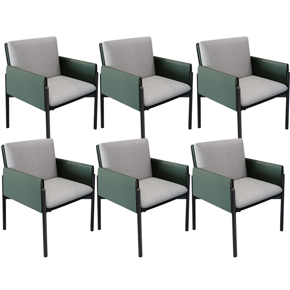 Industrial Kitchen Side Chair Parsons Back Black Legs Dining Arm Chair