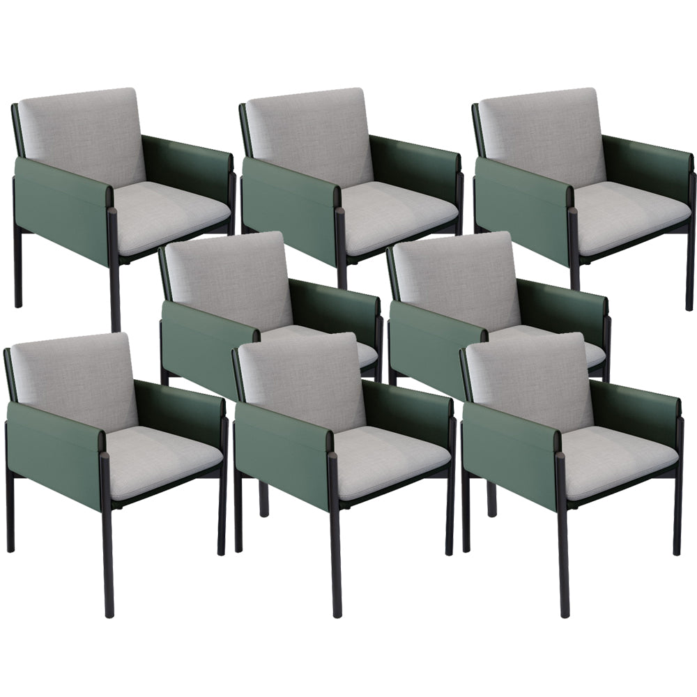 Industrial Kitchen Side Chair Parsons Back Black Legs Dining Arm Chair