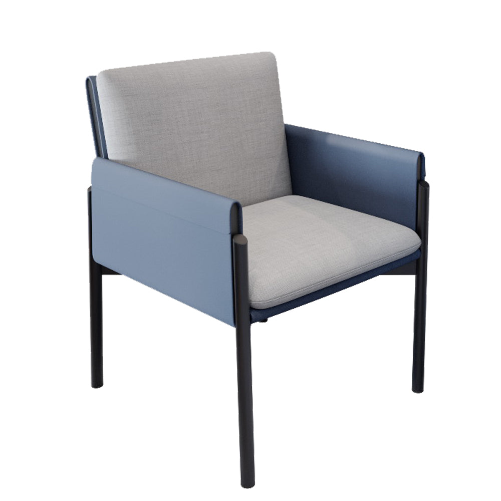 Industrial Kitchen Side Chair Parsons Back Black Legs Dining Arm Chair