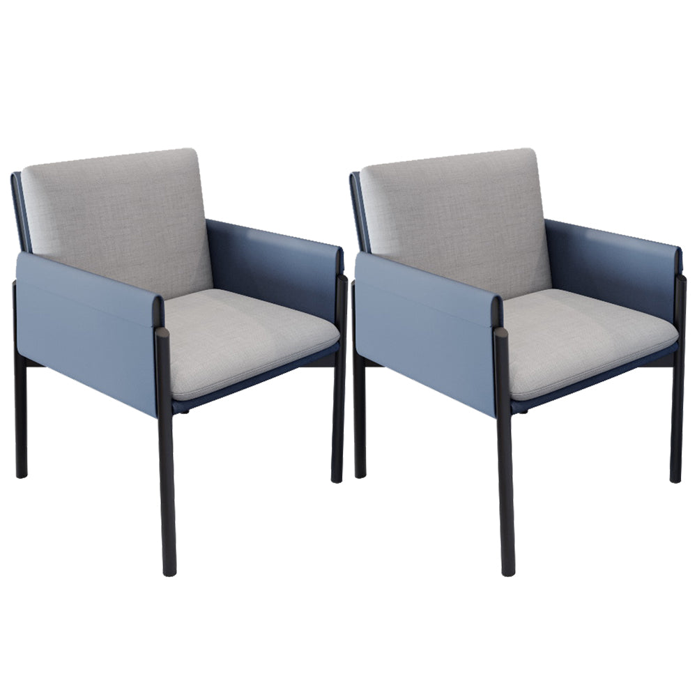 Industrial Kitchen Side Chair Parsons Back Black Legs Dining Arm Chair