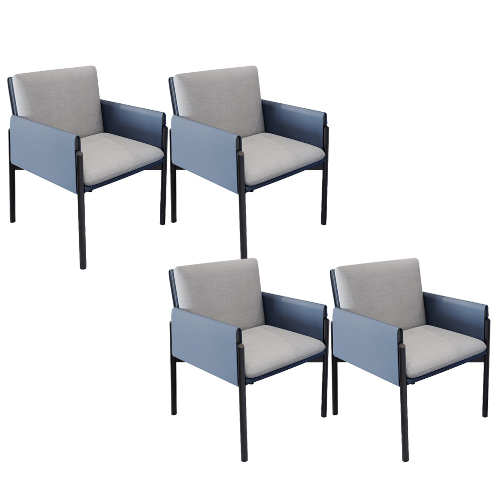 Industrial Kitchen Side Chair Parsons Back Black Legs Dining Arm Chair