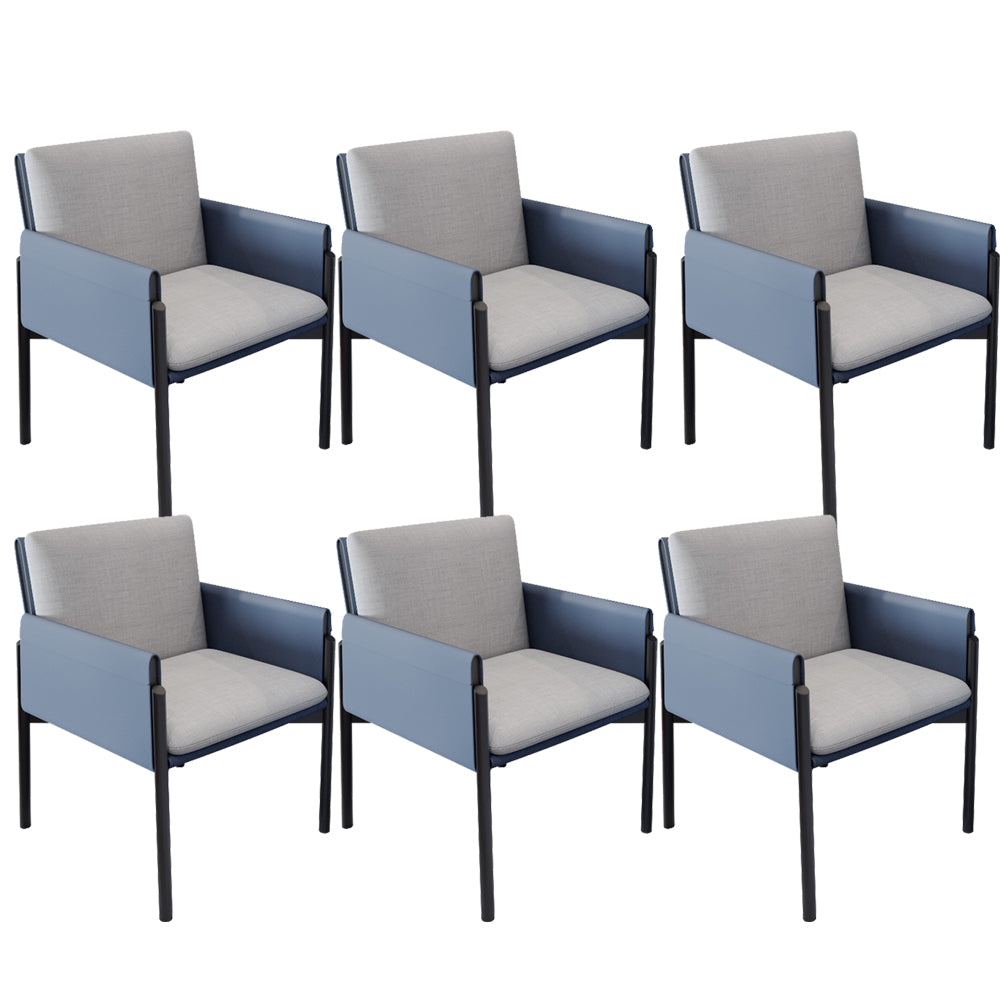 Industrial Kitchen Side Chair Parsons Back Black Legs Dining Arm Chair