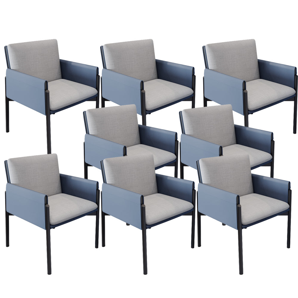 Industrial Kitchen Side Chair Parsons Back Black Legs Dining Arm Chair