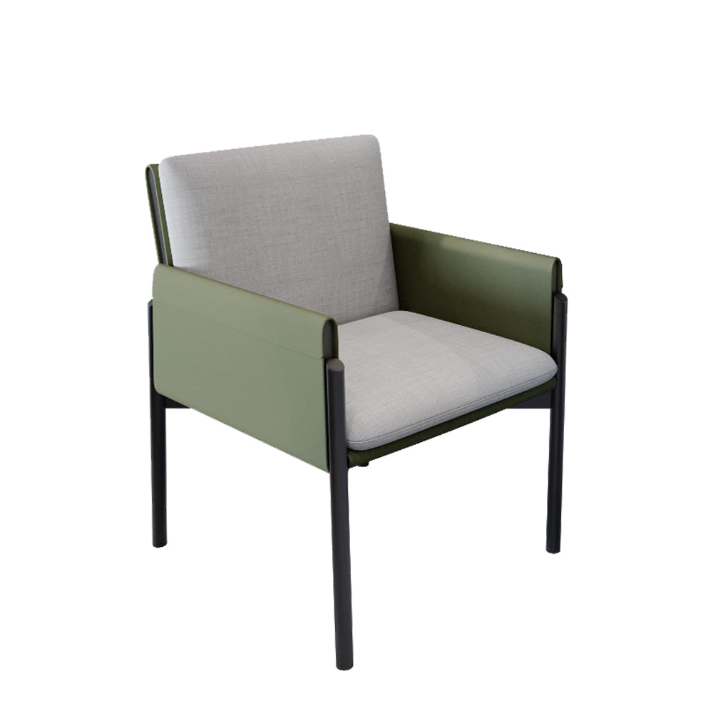 Industrial Kitchen Side Chair Parsons Back Black Legs Dining Arm Chair