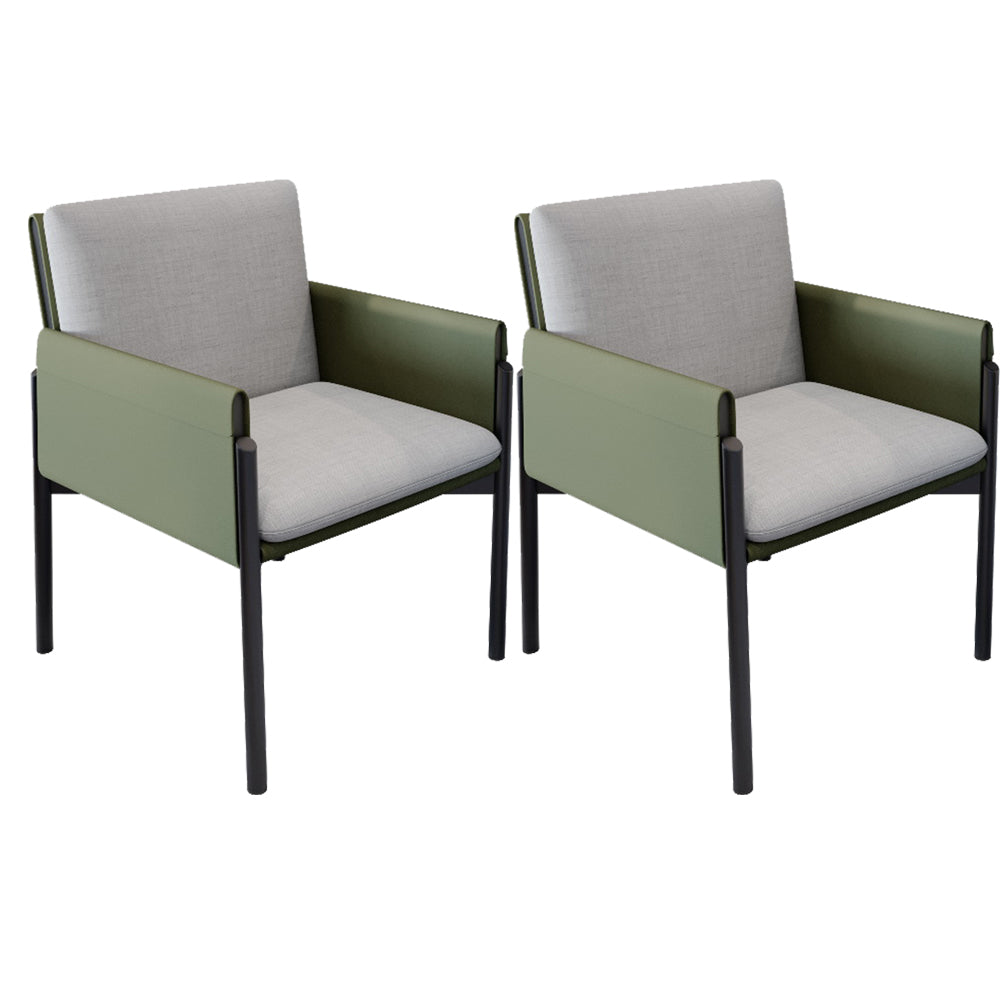 Industrial Kitchen Side Chair Parsons Back Black Legs Dining Arm Chair