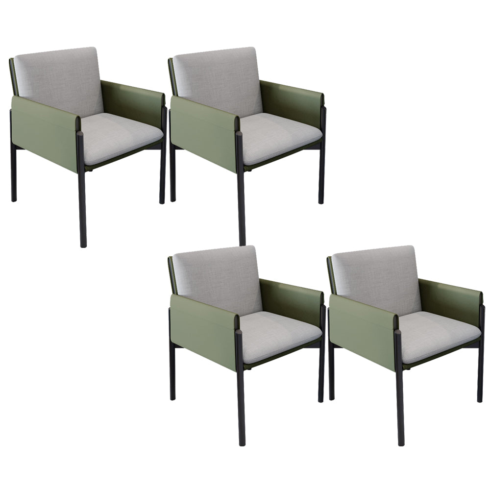 Industrial Kitchen Side Chair Parsons Back Black Legs Dining Arm Chair