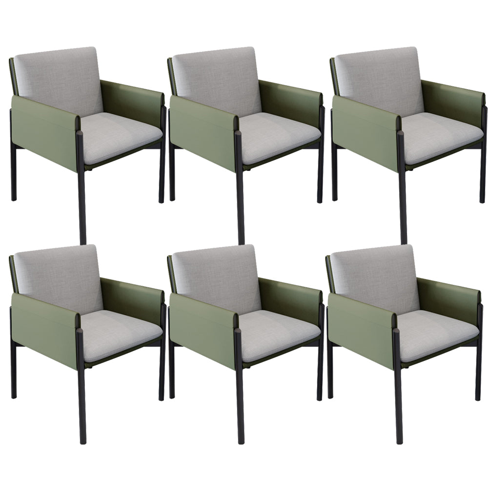 Industrial Kitchen Side Chair Parsons Back Black Legs Dining Arm Chair