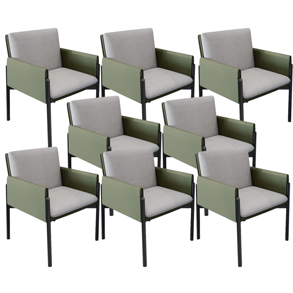 Industrial Kitchen Side Chair Parsons Back Black Legs Dining Arm Chair