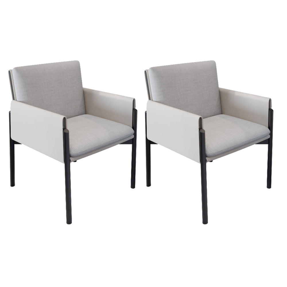 Industrial Kitchen Side Chair Parsons Back Black Legs Dining Arm Chair