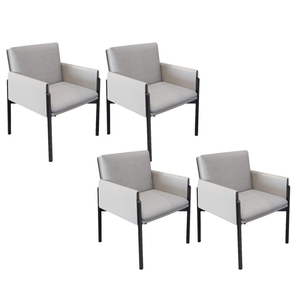 Industrial Kitchen Side Chair Parsons Back Black Legs Dining Arm Chair